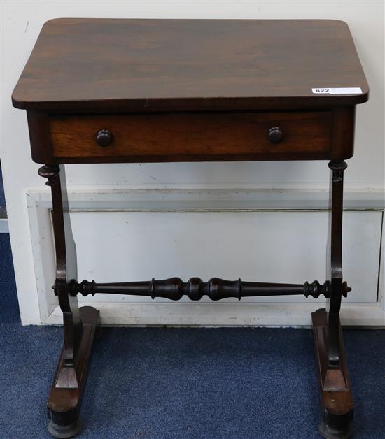 A Victorian rosewood work table 58cm